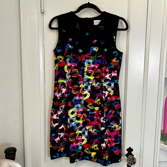 Bright colored abstract skater dress by Milly - Picture 1 of 4